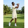 image:imageJMIERR Mens 2026 Casual 2 Piece Outfits Lounge Sets Jacquard Knit Short Sets Golf Short Sleeve Outfits for Beach VacationApricot