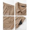 image:imageJMIERR Mens 2026 Casual 2 Piece Outfits Lounge Sets Jacquard Knit Short Sets Golf Short Sleeve Outfits for Beach VacationB Khaki