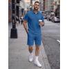 image:imageJMIERR Mens 2026 Casual 2 Piece Outfits Lounge Sets Jacquard Knit Short Sets Golf Short Sleeve Outfits for Beach VacationBlue 3