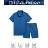 image:imageJMIERR Mens 2026 Casual 2 Piece Outfits Lounge Sets Jacquard Knit Short Sets Golf Short Sleeve Outfits for Beach VacationBlue 3