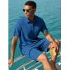 image:imageJMIERR Mens 2026 Casual 2 Piece Outfits Lounge Sets Jacquard Knit Short Sets Golf Short Sleeve Outfits for Beach VacationBlue 3