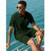 image:imageJMIERR Mens 2026 Casual 2 Piece Outfits Lounge Sets Jacquard Knit Short Sets Golf Short Sleeve Outfits for Beach VacationGreen