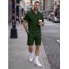 image:imageJMIERR Mens 2026 Casual 2 Piece Outfits Lounge Sets Jacquard Knit Short Sets Golf Short Sleeve Outfits for Beach VacationGreen