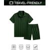 image:imageJMIERR Mens 2026 Casual 2 Piece Outfits Lounge Sets Jacquard Knit Short Sets Golf Short Sleeve Outfits for Beach VacationGreen
