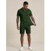 image:imageJMIERR Mens 2026 Casual 2 Piece Outfits Lounge Sets Jacquard Knit Short Sets Golf Short Sleeve Outfits for Beach VacationGreen