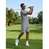 image:imageJMIERR Mens 2026 Casual 2 Piece Outfits Lounge Sets Jacquard Knit Short Sets Golf Short Sleeve Outfits for Beach VacationGrey