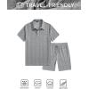 image:imageJMIERR Mens 2026 Casual 2 Piece Outfits Lounge Sets Jacquard Knit Short Sets Golf Short Sleeve Outfits for Beach VacationGrey
