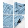 image:imageJMIERR Mens 2026 Casual 2 Piece Outfits Lounge Sets Jacquard Knit Short Sets Golf Short Sleeve Outfits for Beach VacationLight Blue