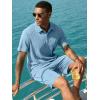 image:imageJMIERR Mens 2026 Casual 2 Piece Outfits Lounge Sets Jacquard Knit Short Sets Golf Short Sleeve Outfits for Beach VacationLight Blue