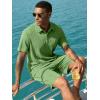 image:imageJMIERR Mens 2026 Casual 2 Piece Outfits Lounge Sets Jacquard Knit Short Sets Golf Short Sleeve Outfits for Beach VacationLight Green
