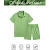 image:imageJMIERR Mens 2026 Casual 2 Piece Outfits Lounge Sets Jacquard Knit Short Sets Golf Short Sleeve Outfits for Beach VacationLight Green