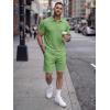 image:imageJMIERR Mens 2026 Casual 2 Piece Outfits Lounge Sets Jacquard Knit Short Sets Golf Short Sleeve Outfits for Beach VacationLight Green