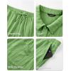 image:imageJMIERR Mens 2026 Casual 2 Piece Outfits Lounge Sets Jacquard Knit Short Sets Golf Short Sleeve Outfits for Beach VacationLight Green