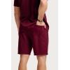 image:imageJMIERR Mens 2026 Casual 2 Piece Outfits Lounge Sets Jacquard Knit Short Sets Golf Short Sleeve Outfits for Beach VacationRed
