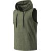image:imageJMIERR Mens 2026 Vintage Washed Sleeveless Hoodie Tank Top Cotton Muscle Workout Gym Streetwear ShirtGreen
