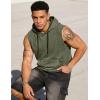 image:imageJMIERR Mens 2026 Vintage Washed Sleeveless Hoodie Tank Top Cotton Muscle Workout Gym Streetwear ShirtGreen