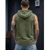 image:imageJMIERR Mens 2026 Vintage Washed Sleeveless Hoodie Tank Top Cotton Muscle Workout Gym Streetwear ShirtGreen