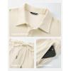 image:imageJMIERR Mens Casual 2 Pieces Summer Outfits Knit Textured Short Sleeve Polo Shirt And Shorts Vacation Beach Set for MenBeige