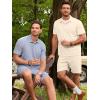 image:imageJMIERR Mens Casual 2 Pieces Summer Outfits Knit Textured Short Sleeve Polo Shirt And Shorts Vacation Beach Set for MenBeige