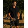 image:imageJMIERR Mens Casual 2 Pieces Summer Outfits Knit Textured Short Sleeve Polo Shirt And Shorts Vacation Beach Set for MenBlack