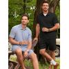 image:imageJMIERR Mens Casual 2 Pieces Summer Outfits Knit Textured Short Sleeve Polo Shirt And Shorts Vacation Beach Set for MenBlack