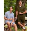 image:imageJMIERR Mens Casual 2 Pieces Summer Outfits Knit Textured Short Sleeve Polo Shirt And Shorts Vacation Beach Set for MenBreen