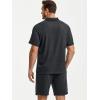 image:imageJMIERR Mens Casual 2 Pieces Summer Outfits Knit Textured Short Sleeve Polo Shirt And Shorts Vacation Beach Set for MenDark Grey