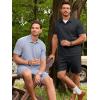 image:imageJMIERR Mens Casual 2 Pieces Summer Outfits Knit Textured Short Sleeve Polo Shirt And Shorts Vacation Beach Set for MenDark Grey