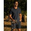 image:imageJMIERR Mens Casual 2 Pieces Summer Outfits Knit Textured Short Sleeve Polo Shirt And Shorts Vacation Beach Set for MenDark Grey