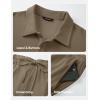 image:imageJMIERR Mens Casual 2 Pieces Summer Outfits Knit Textured Short Sleeve Polo Shirt And Shorts Vacation Beach Set for MenPale Khaki