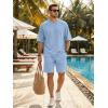 image:imageJMIERR Mens Casual Oversized Short Sets 2 Piece Summer Outfits Raglan Sleeve Tshirts amp Shorts TracksuitBaby Blue