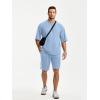 image:imageJMIERR Mens Casual Oversized Short Sets 2 Piece Summer Outfits Raglan Sleeve Tshirts amp Shorts TracksuitBaby Blue