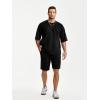image:imageJMIERR Mens Casual Oversized Short Sets 2 Piece Summer Outfits Raglan Sleeve Tshirts amp Shorts TracksuitBlack