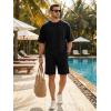 image:imageJMIERR Mens Casual Oversized Short Sets 2 Piece Summer Outfits Raglan Sleeve Tshirts amp Shorts TracksuitBlack