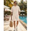 image:imageJMIERR Mens Casual Oversized Short Sets 2 Piece Summer Outfits Raglan Sleeve Tshirts amp Shorts TracksuitCream