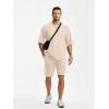 image:imageJMIERR Mens Casual Oversized Short Sets 2 Piece Summer Outfits Raglan Sleeve Tshirts amp Shorts TracksuitCream