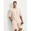 image:imageJMIERR Mens Casual Oversized Short Sets 2 Piece Summer Outfits Raglan Sleeve Tshirts amp Shorts TracksuitCream