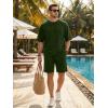 image:imageJMIERR Mens Casual Oversized Short Sets 2 Piece Summer Outfits Raglan Sleeve Tshirts amp Shorts TracksuitDark Green
