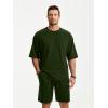 image:imageJMIERR Mens Casual Oversized Short Sets 2 Piece Summer Outfits Raglan Sleeve Tshirts amp Shorts TracksuitDark Green
