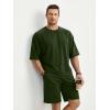 image:imageJMIERR Mens Casual Oversized Short Sets 2 Piece Summer Outfits Raglan Sleeve Tshirts amp Shorts TracksuitDark Green