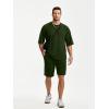 image:imageJMIERR Mens Casual Oversized Short Sets 2 Piece Summer Outfits Raglan Sleeve Tshirts amp Shorts TracksuitDark Green