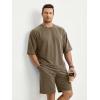 image:imageJMIERR Mens Casual Oversized Short Sets 2 Piece Summer Outfits Raglan Sleeve Tshirts amp Shorts TracksuitDusty Olive