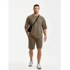 image:imageJMIERR Mens Casual Oversized Short Sets 2 Piece Summer Outfits Raglan Sleeve Tshirts amp Shorts TracksuitDusty Olive