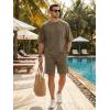 image:imageJMIERR Mens Casual Oversized Short Sets 2 Piece Summer Outfits Raglan Sleeve Tshirts amp Shorts TracksuitDusty Olive