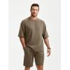 image:imageJMIERR Mens Casual Oversized Short Sets 2 Piece Summer Outfits Raglan Sleeve Tshirts amp Shorts TracksuitDusty Olive