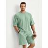 image:imageJMIERR Mens Casual Oversized Short Sets 2 Piece Summer Outfits Raglan Sleeve Tshirts amp Shorts TracksuitGrey Green