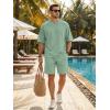 image:imageJMIERR Mens Casual Oversized Short Sets 2 Piece Summer Outfits Raglan Sleeve Tshirts amp Shorts TracksuitGrey Green