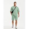 image:imageJMIERR Mens Casual Oversized Short Sets 2 Piece Summer Outfits Raglan Sleeve Tshirts amp Shorts TracksuitGrey Green