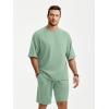 image:imageJMIERR Mens Casual Oversized Short Sets 2 Piece Summer Outfits Raglan Sleeve Tshirts amp Shorts TracksuitGrey Green