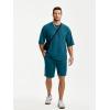 image:imageJMIERR Mens Casual Oversized Short Sets 2 Piece Summer Outfits Raglan Sleeve Tshirts amp Shorts TracksuitLake Blue